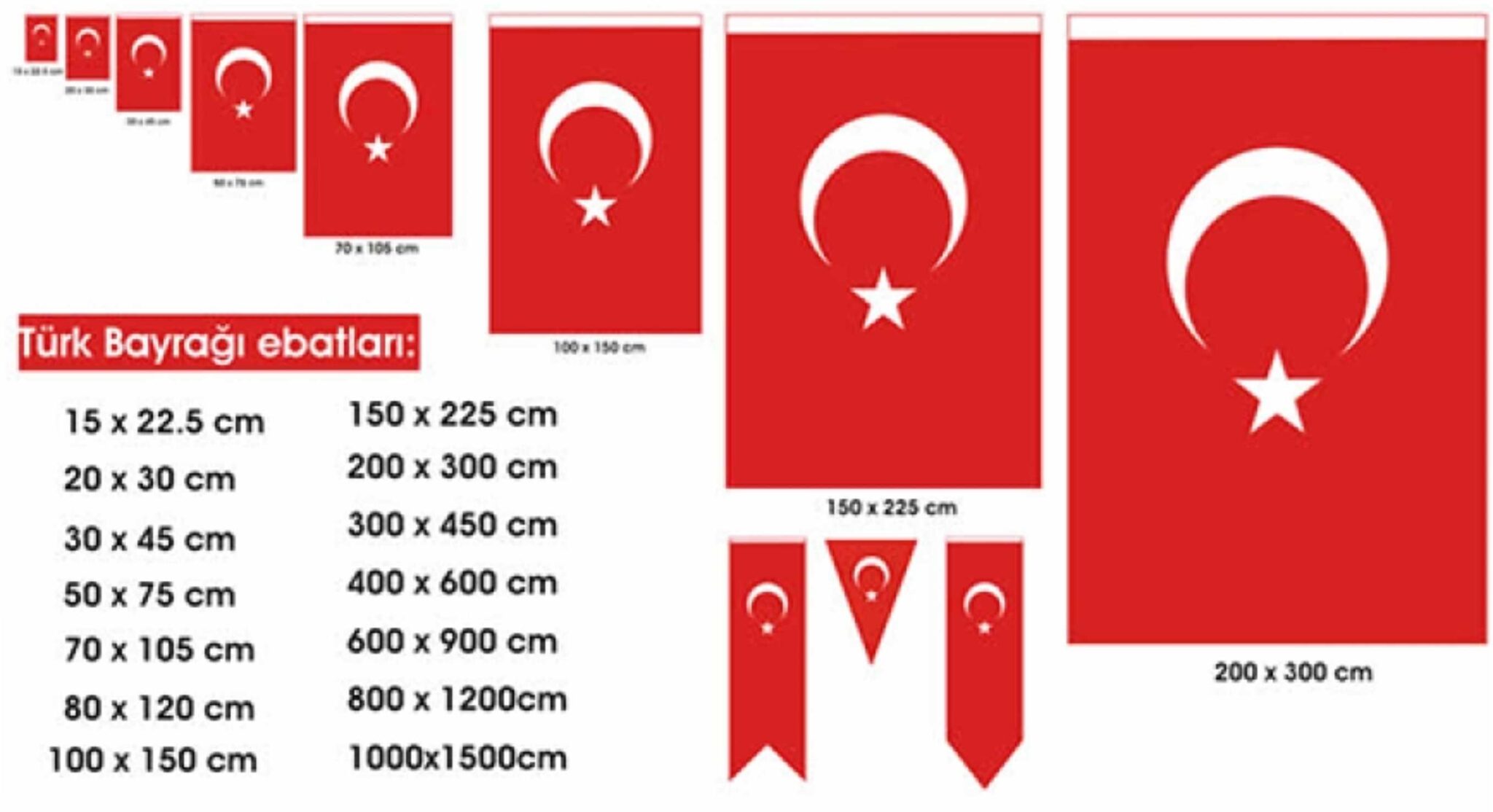 Türk Bayrağı Ölçüleri ve Fiyatları - Plan Bayrak